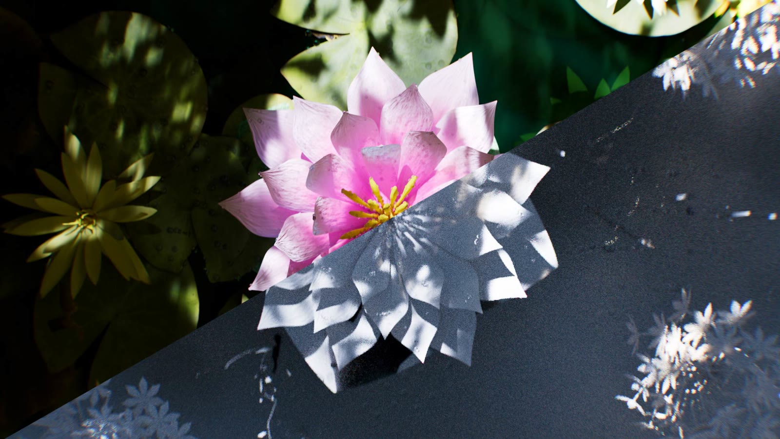 Making of — water lily final vs. clay render