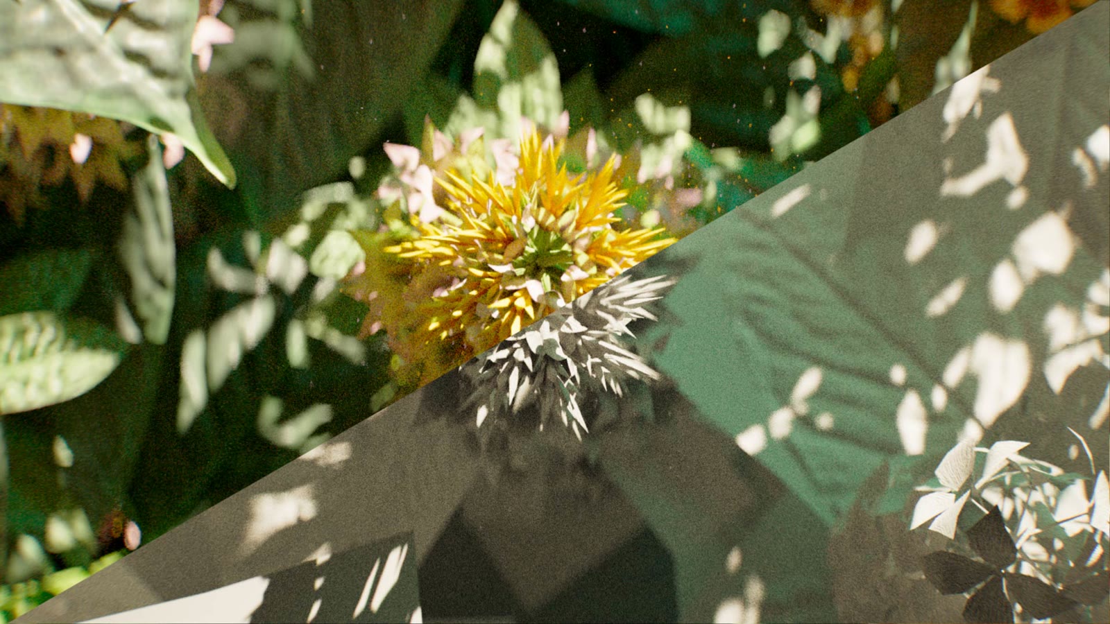 Making of — flower final vs. clay render